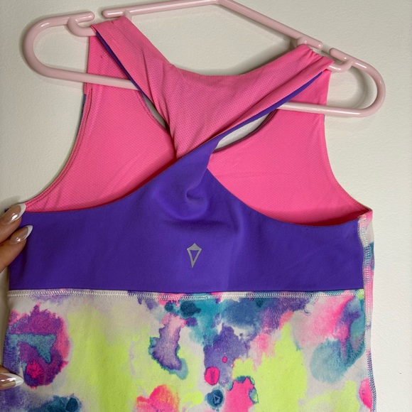 Ivivva Girls Racerback Athletic Tank Top Size 6 Multi Color - Picture 3 of 6